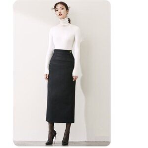 Planet Wool Black Pencil Maxi Skirt High Waist Size medium